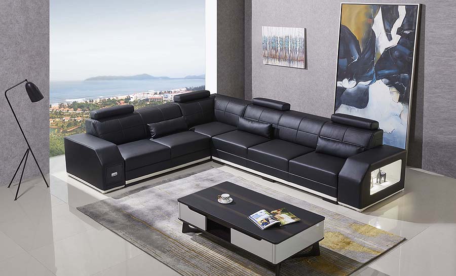 Emma - L- Leather Sofa Lounge Set